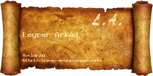 Leyrer Arkád névjegykártya